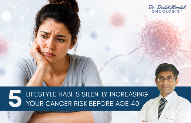 Lifestyle habits increasing cancer risk before age 40 – cancer awareness and prevention concept